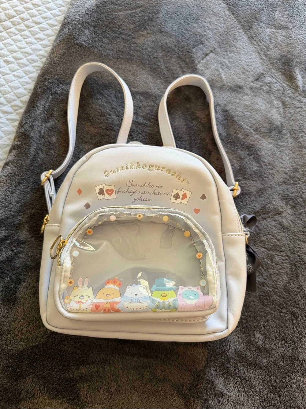 Sumikkogurashi: Light Blue Clear-Pocket Mini Backpack